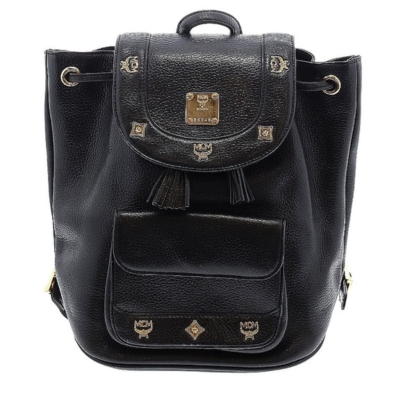 MCM Black Leather Backpack main image 8